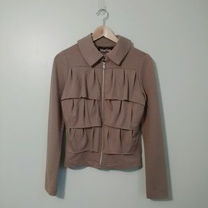 Anthropologie Starling Mocha Zip Up Jacket